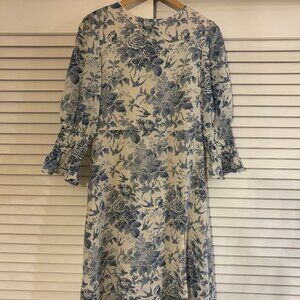 Sunday Up White and Blue Floral Dress